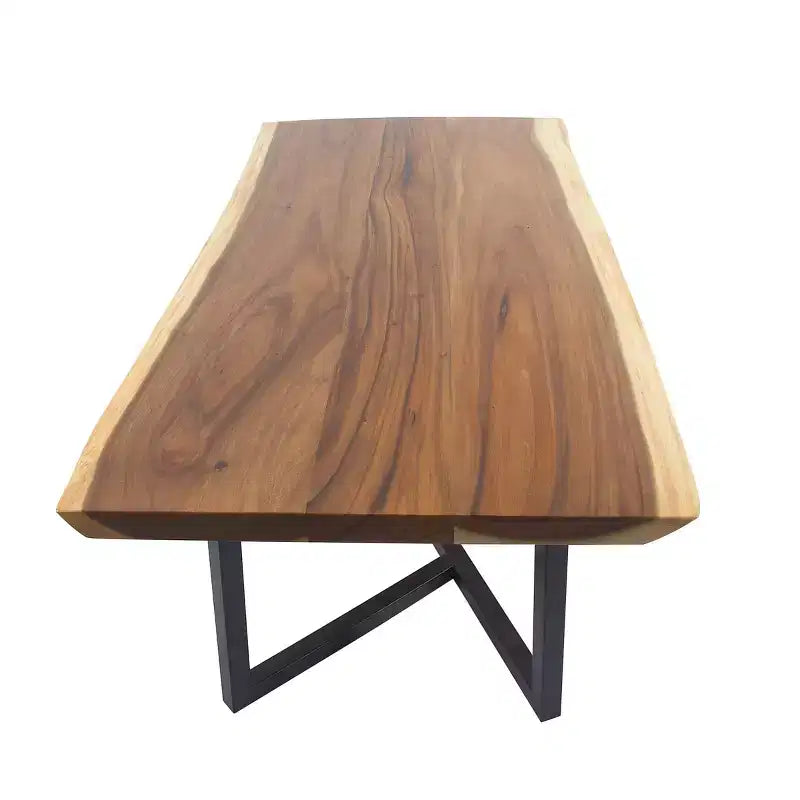 Contemporary Wood Dining Table - Brown, Seats 6, Non-Extendable