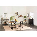 Contemporary Wood Dining Table - Brown, Seats 6, Non-Extendable