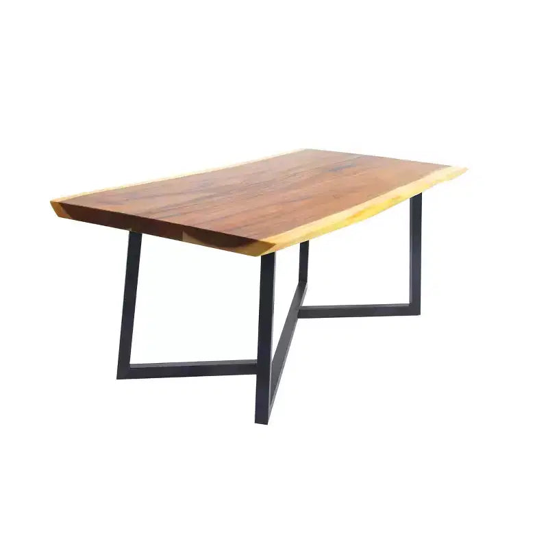 Contemporary Wood Dining Table - Brown, Seats 6, Non-Extendable