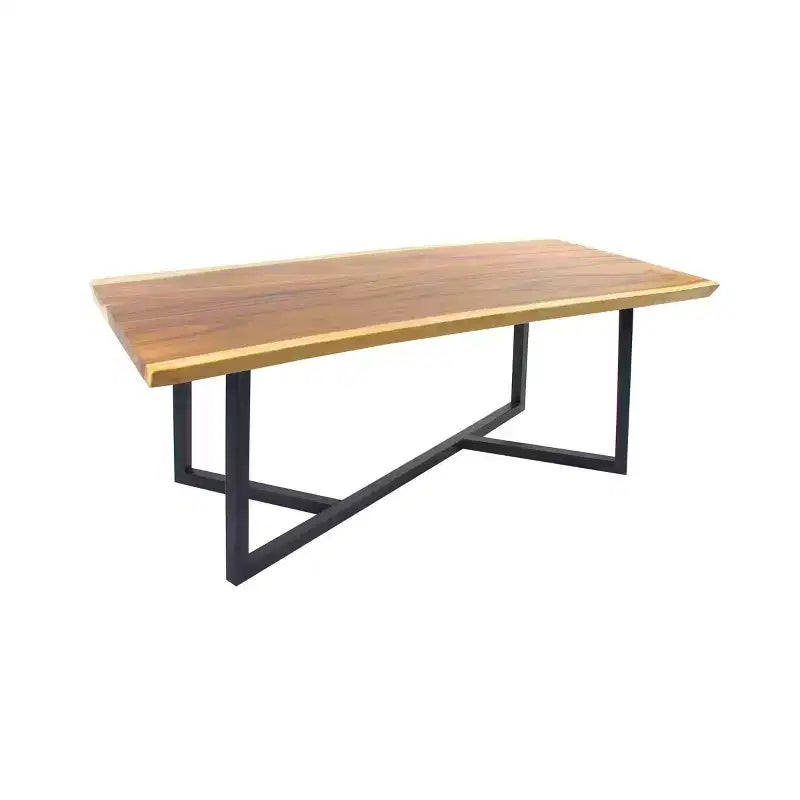 Contemporary Wood Dining Table - Brown, Seats 6, Non-Extendable