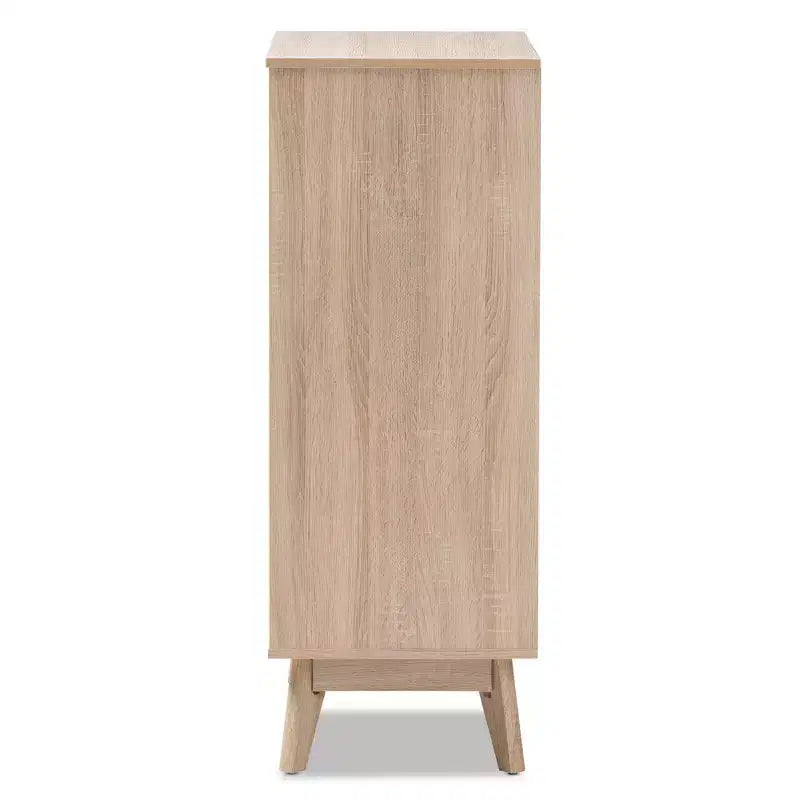 Mid-Century Modern Two-Tone 5-Drawer Chest – Oak & Gray Finish