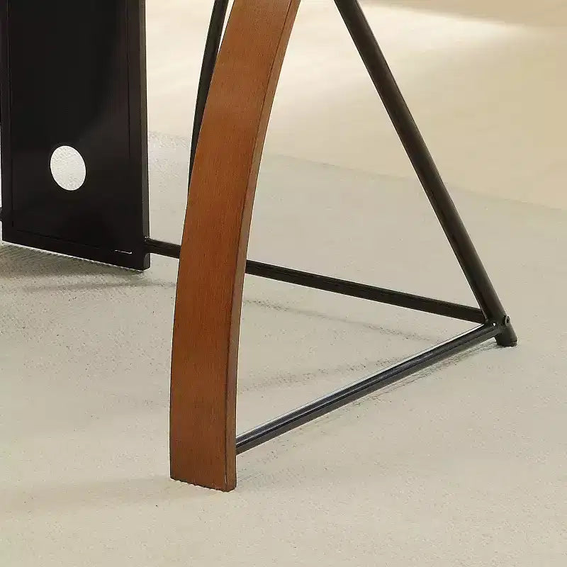 Computer Desk with Tempered Glass Top and Pull-Out Keyboard Tray