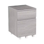 Rolling 2 Drawer Vertical File Cabinet with Lock and Storage Gray - Techni Mobili: MDF, Laminated, Metal Hardware