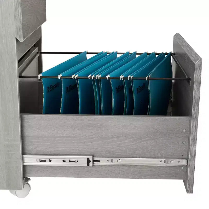 Rolling 2-Drawer Vertical File Cabinet with Lock – Gray
