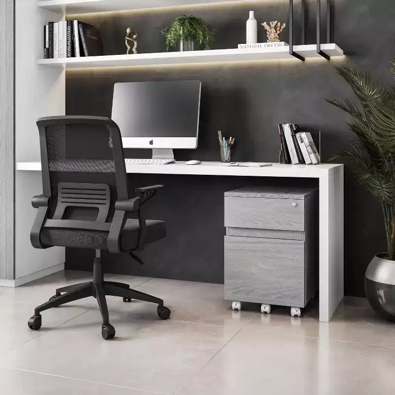 Rolling 2-Drawer Vertical File Cabinet with Lock – Gray