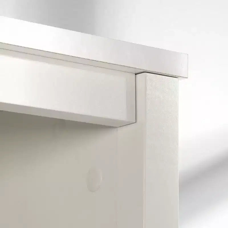 71" Library Bookcase with Decorative Doors - Soft White