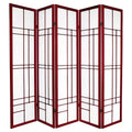 6 ft. Tall Eudes Shoji Screen - Rosewood (5 Panels)