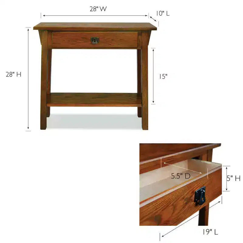 Mission Hall Stand - Russet Finish