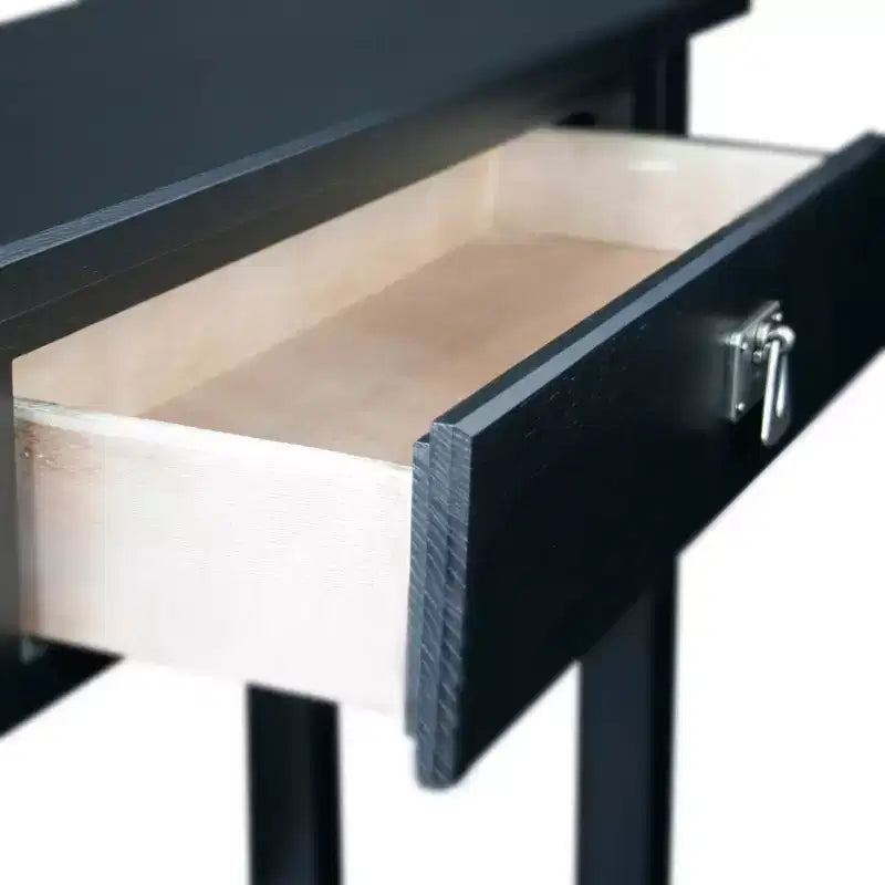 Mission Console Table with Drawer and Shelf – Slate Black
