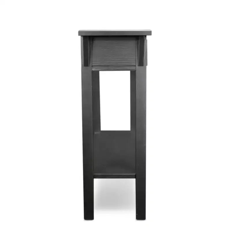Mission Console Table with Drawer and Shelf – Slate Black
