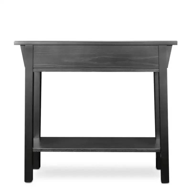 Mission Console Table with Drawer and Shelf – Slate Black
