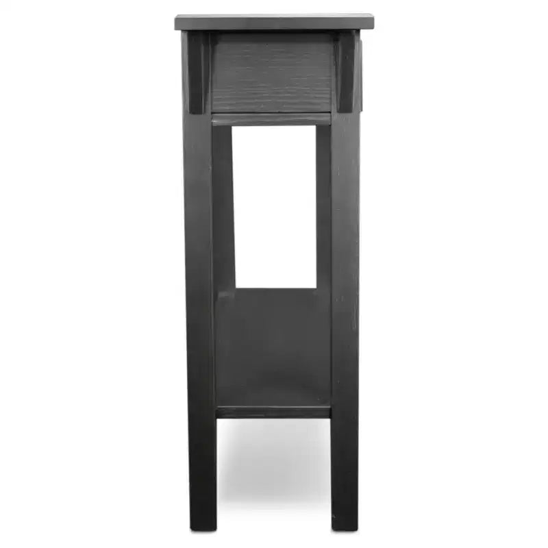 Mission Console Table with Drawer and Shelf – Slate Black