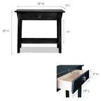 Mission Console Table with Drawer and Shelf – Slate Black