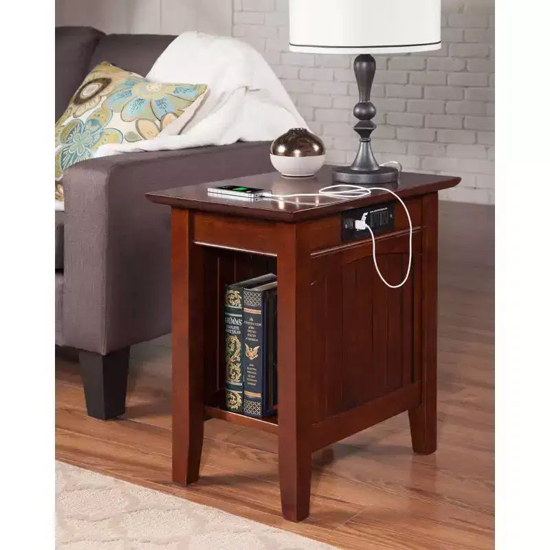 Nantucket Chair Side Table with Built-In Charger
