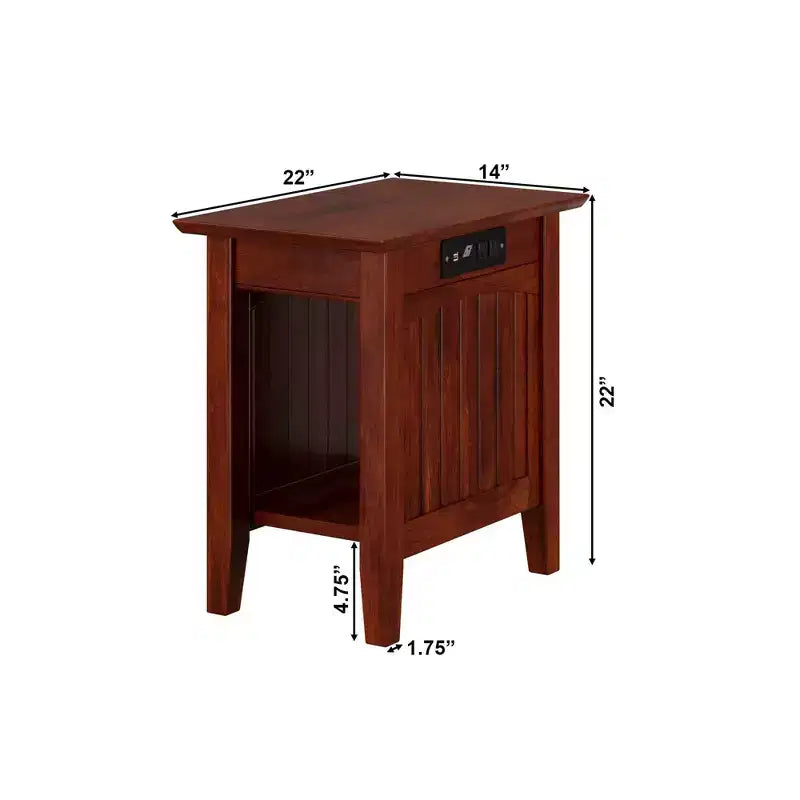 Nantucket Chair Side Table with Built-In Charger