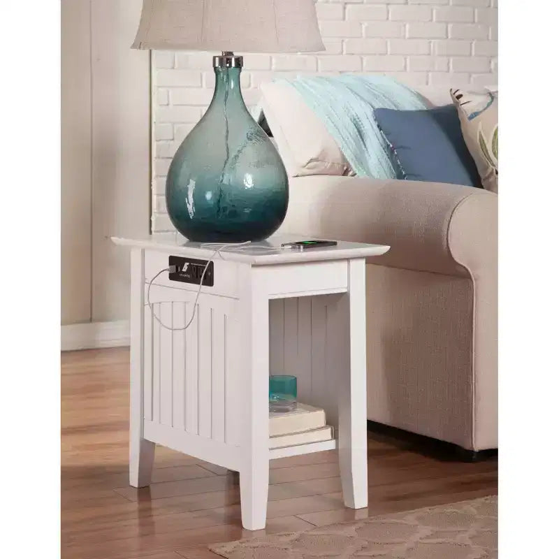 Nantucket Chair Side Table with Built-In Charger