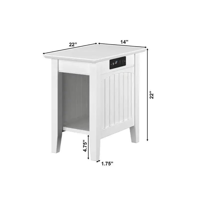 Nantucket Chair Side Table with Built-In Charger
