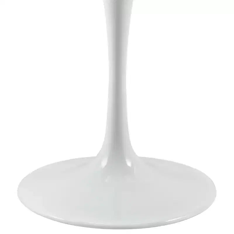 Round Faux Marble Dining Table with Pedestal Base