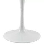 Round Faux Marble Dining Table with Pedestal Base