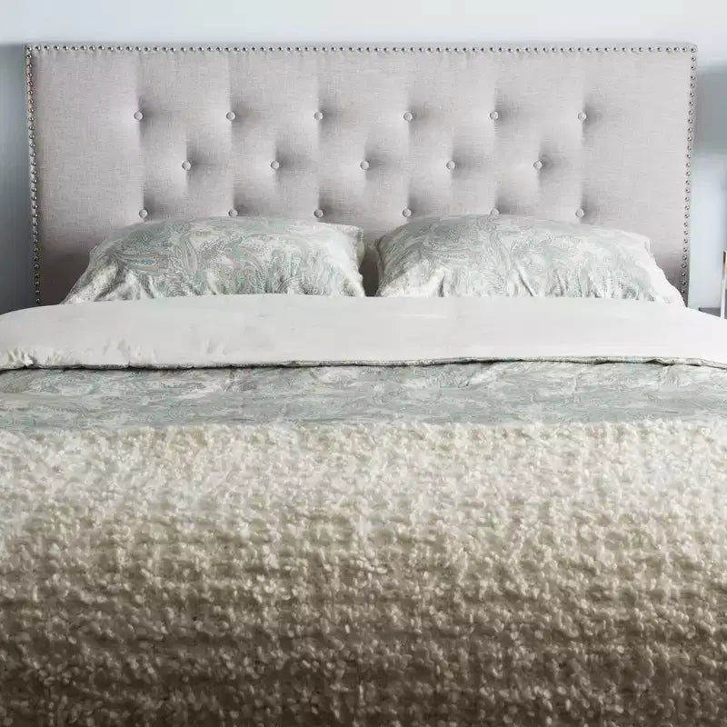 Modern Fabric Upholstered Headboard – Beige