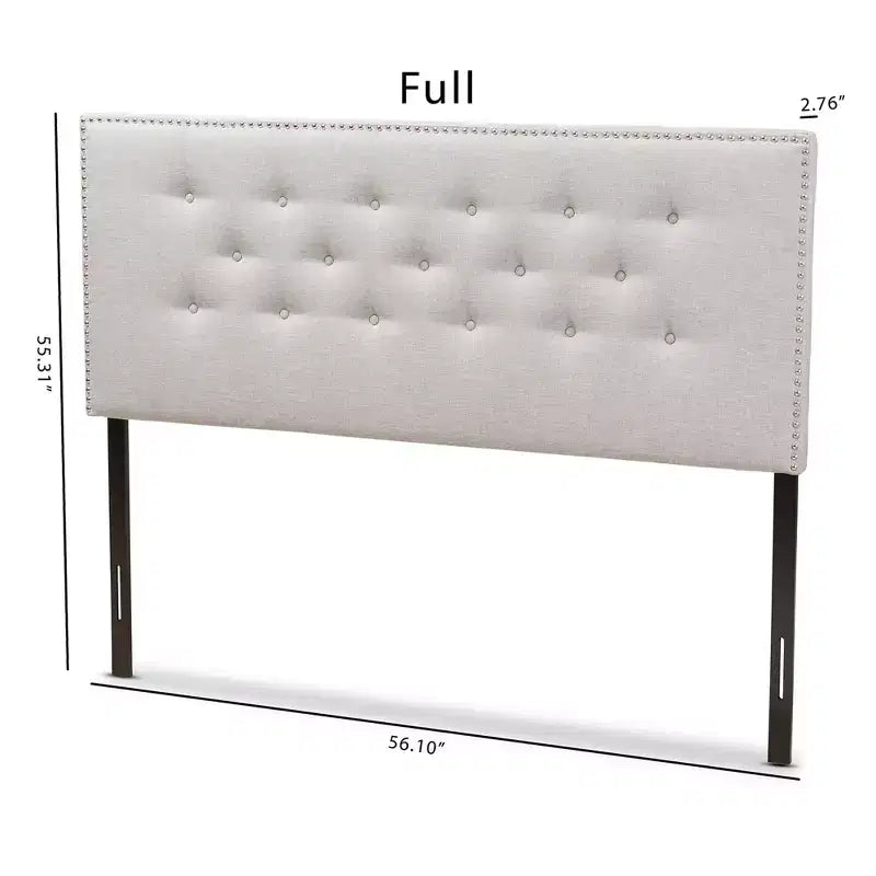 Modern Fabric Upholstered Headboard – Beige