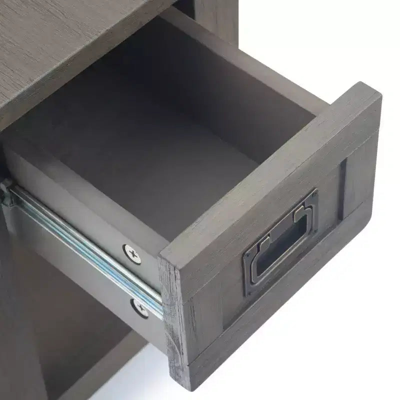 14 Inch Narrow Side Table with Drawer and Open Shelf
