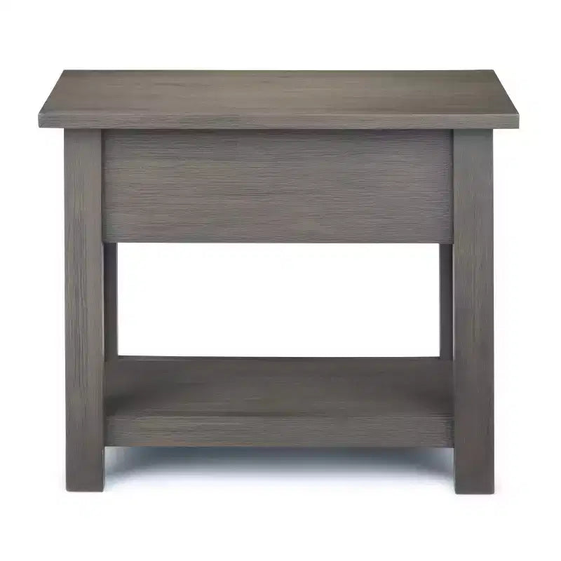 14 Inch Narrow Side Table with Drawer and Open Shelf
