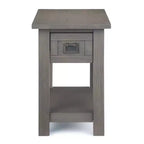 14 Inch Narrow Side Table with Drawer and Open Shelf