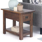14 Inch Narrow Side Table with Drawer and Open Shelf