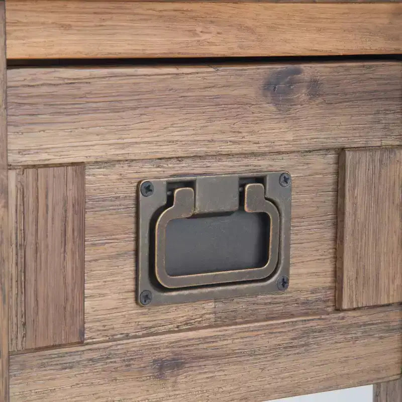 14 Inch Narrow Side Table with Drawer and Open Shelf