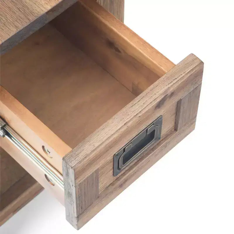 14 Inch Narrow Side Table with Drawer and Open Shelf