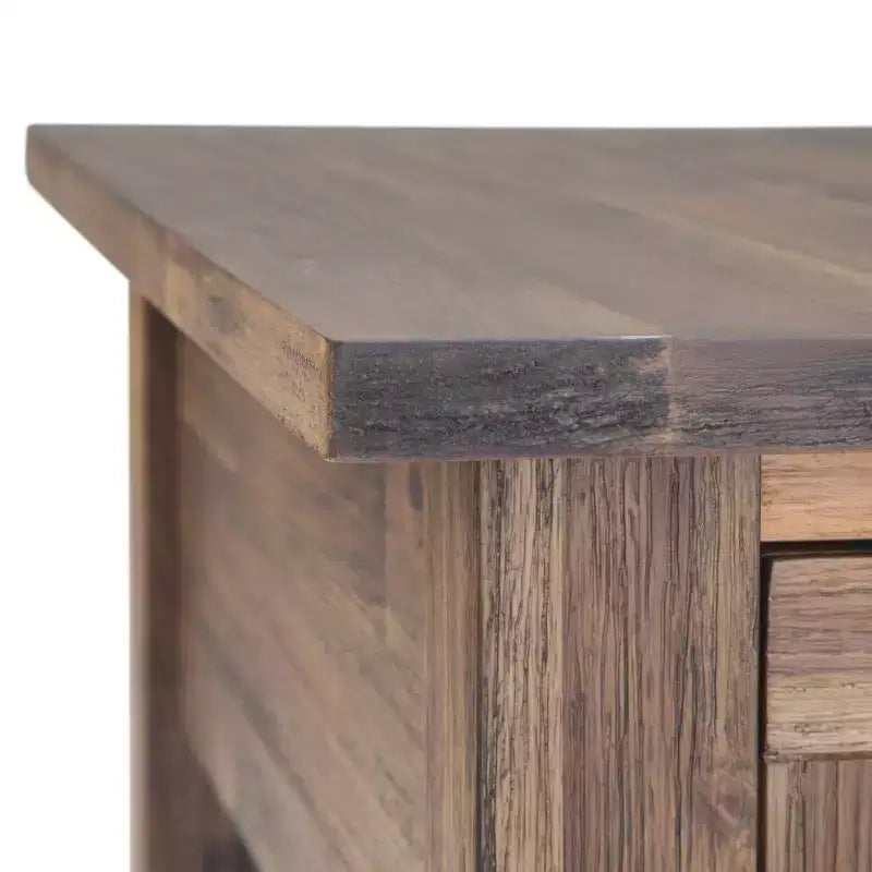 14 Inch Narrow Side Table with Drawer and Open Shelf