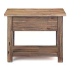 14 Inch Narrow Side Table with Drawer and Open Shelf