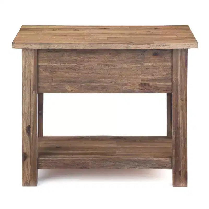 14 Inch Narrow Side Table with Drawer and Open Shelf