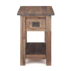 14 Inch Narrow Side Table with Drawer and Open Shelf