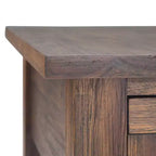 14 Inch Narrow Side Table with Drawer and Open Shelf