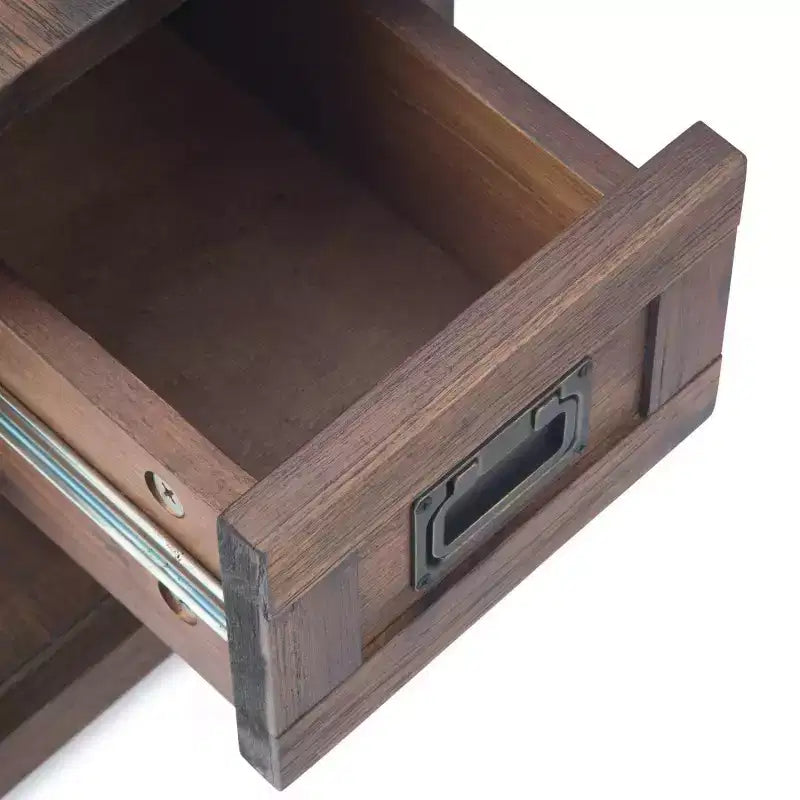 14 Inch Narrow Side Table with Drawer and Open Shelf