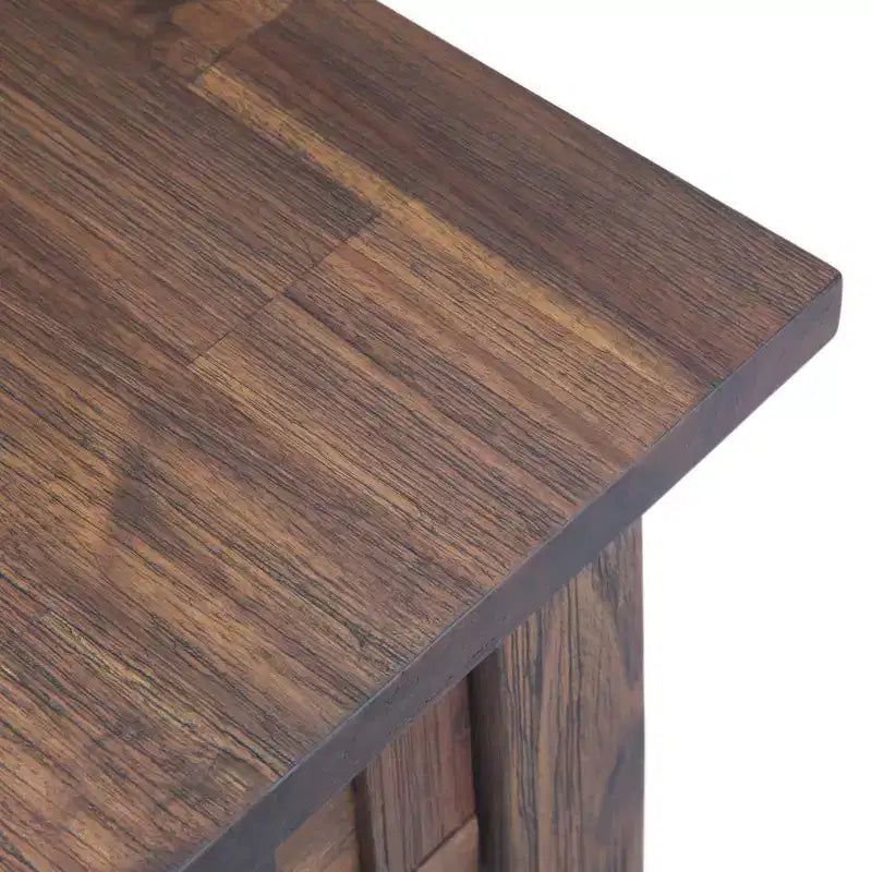 14 Inch Narrow Side Table with Drawer and Open Shelf