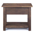 14 Inch Narrow Side Table with Drawer and Open Shelf