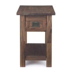 14 Inch Narrow Side Table with Drawer and Open Shelf