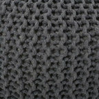 Moderner runder Pouf Ottoman aus gestrickter Baumwolle