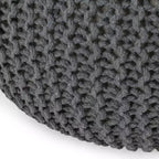 Moderner runder Pouf Ottoman aus gestrickter Baumwolle