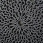 Moderner runder Pouf Ottoman aus gestrickter Baumwolle