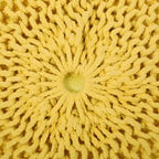 Moderner runder Pouf Ottoman aus gestrickter Baumwolle