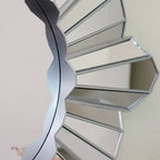 25" Silver Sunburst Round Wall Mirror