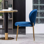 Contemporary Velvet Upholstery Dining Chair, Blue