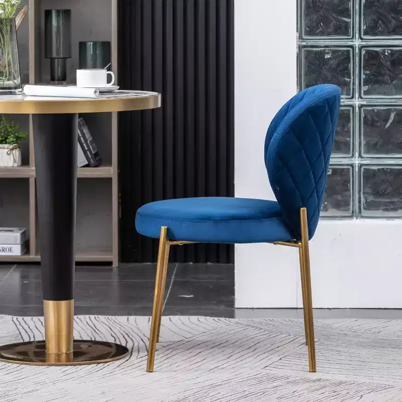 Contemporary Velvet Upholstery Dining Chair, Blue