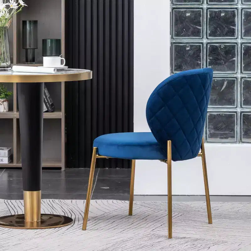 Contemporary Velvet Upholstery Dining Chair, Blue
