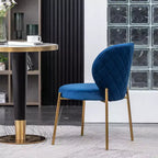 Contemporary Velvet Upholstery Dining Chair, Blue