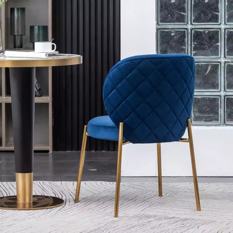 Contemporary Velvet Upholstery Dining Chair, Blue